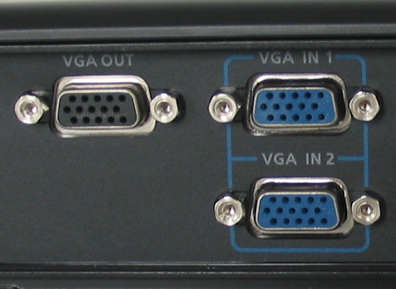 Las conexiones VGA en un proyector típico
